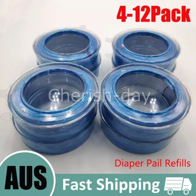 4/8/12 pack Refill cassettes for ANGELCARE Nappy Bins Blue Nappy Bin Refills NEW