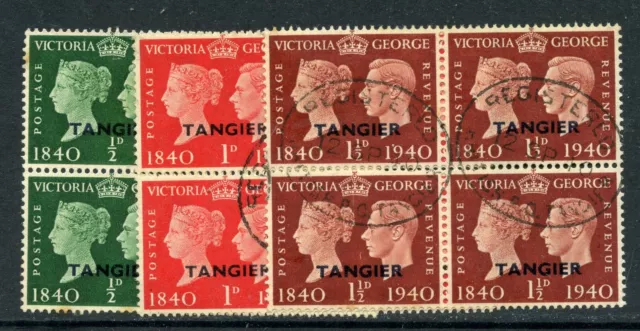 MOROCCO AG - TANGIERS 1940 Set Centenario in blocchi da 4 vfu. SG 248 - 50.