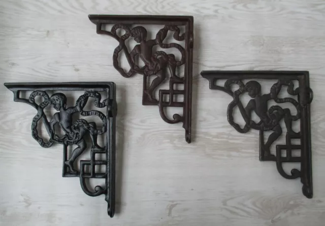 PAIR Cast iron Old Edwardian Shelf Support Wall Book Sink Toilet Cistern Bracket