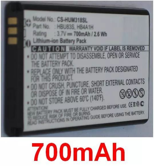 Battery 700mAh Type HB4A1H HBU83S For Huawei U120