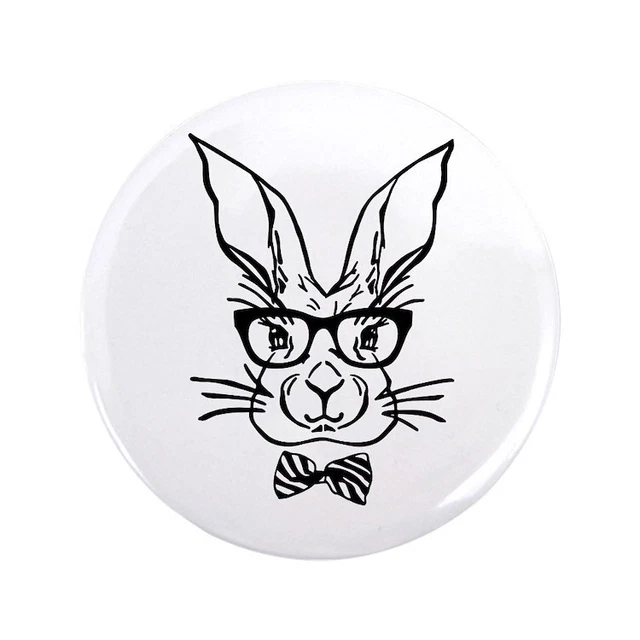 CafePress Cute Hipster Easter Bunny 3.5 Button 3.5" Button (691924769)