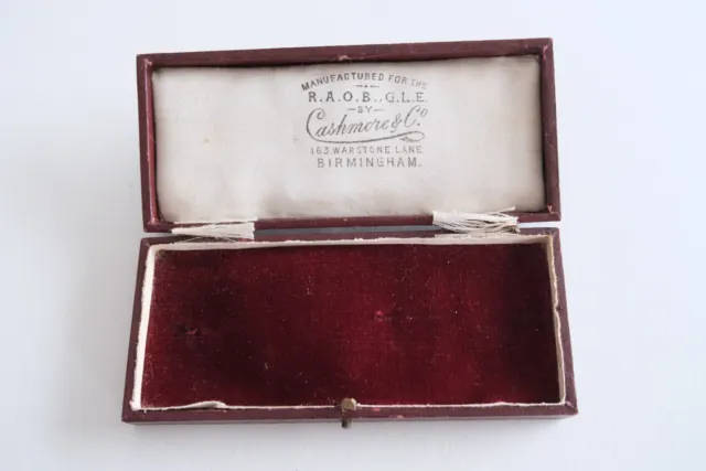 Antique Red Leather Empty Watch / Medal Box C1915'S, Birmingham Medalist