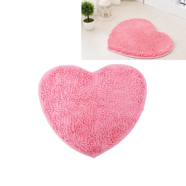 Soffice bagno camera da letto 50*60 cm a forma di cuore d'amore non in microfibra ciniglia