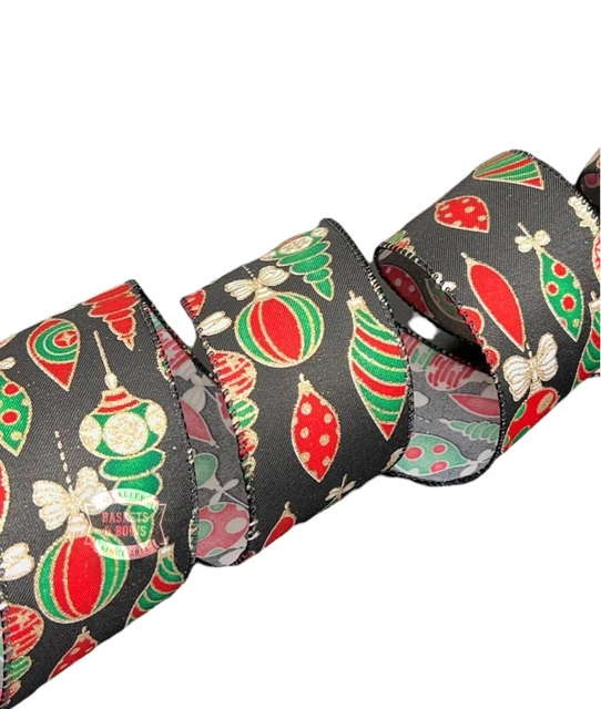 WEIHNACHTSKANTBAND WEIHNACHTSBLASEN 63 mm GESCHENKVERPACKUNG HANDWERK DEKORATION