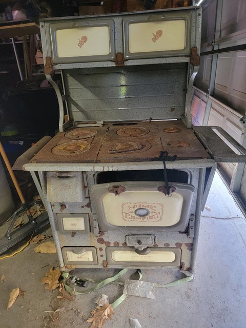 ANTIQUE HOME COMFORT Wood Burning Cook Stove Wrought Iron Range Company  $510.00 - PicClick