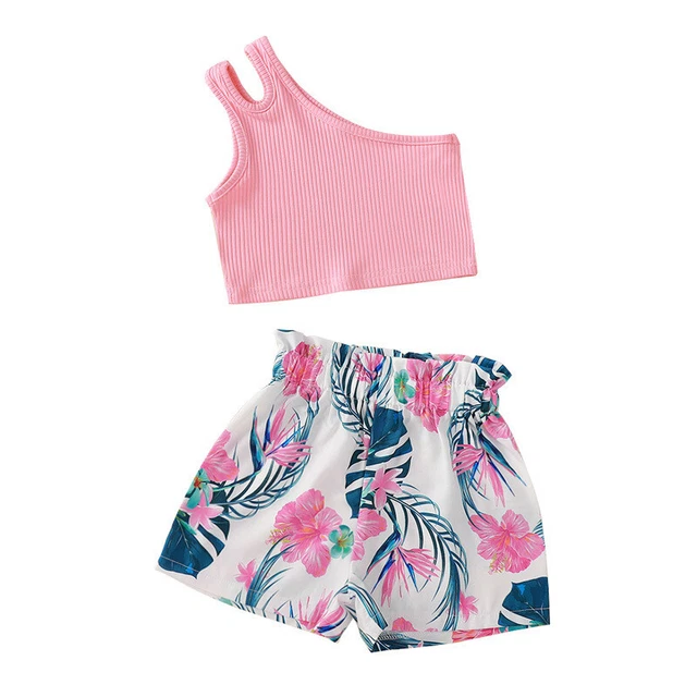T-shirt top vestiti per bambine 2 pz + pantaloncini gonne set