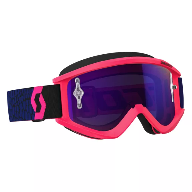 Scott Recoil Xi MX Goggle Cross/MTB Brille pink/blau/lila chrom works