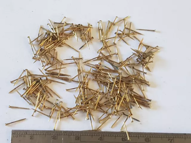 VINTAGE CLOCK FACE No. FIXING PINS 5G APPROX 200 SOLID BRASS NEW OLD STOCK 10mm