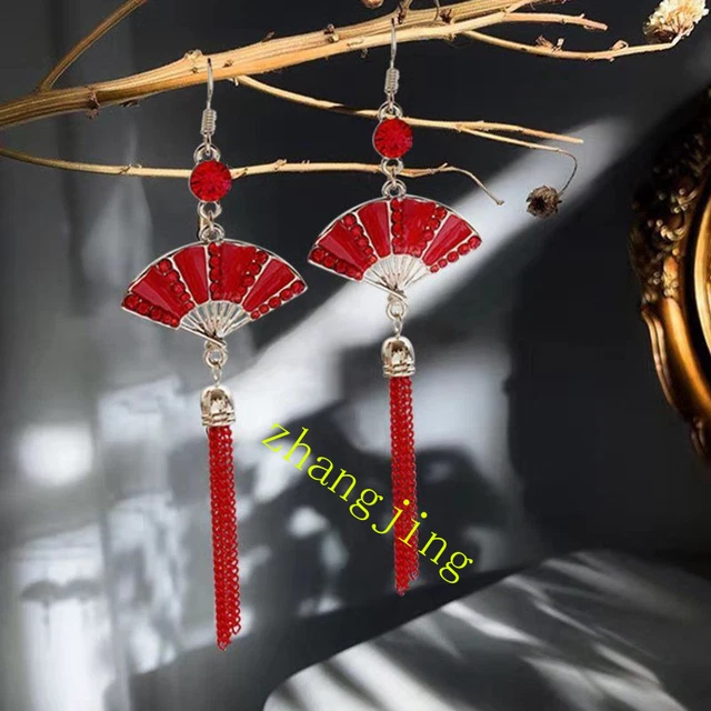 Earrings Chinese National Style Peking Opera Face Earrings 925 Silver Pin 3
