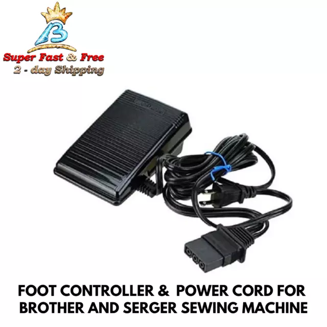 new 220V Sewing Machine Foot Control Pedal & Power Cord J00360051 For  Babylock Brother