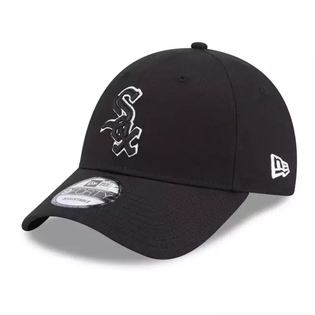 New Era 9FORTY Chicago White Sox Baseball Cap - MLB Team Outline - Black-White