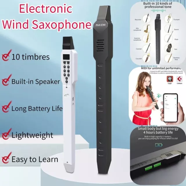 Digital Wind Instrument, Mini Electronic Wind Musical Instrument Saxophone  With 10 Tones & 12 Accompaniments For Students, Teenagers, Rechargeable,  Battery Life 
