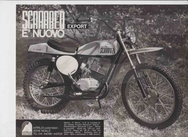 advertising Pubblicità MOTO APRILIA SCARABEO 50  '71-MOTOITALIANE ENDURO EPOCA