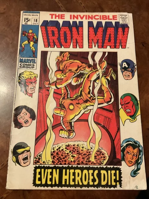 Marvel Iron Man #18 silver age 1969 comic book Madame Masque vs. Midas