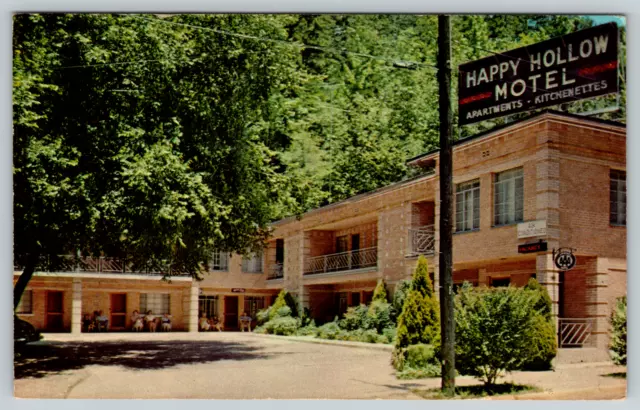 c1960s Happy Hollow Motel Hot Springs National Park AR Vintage Postcard