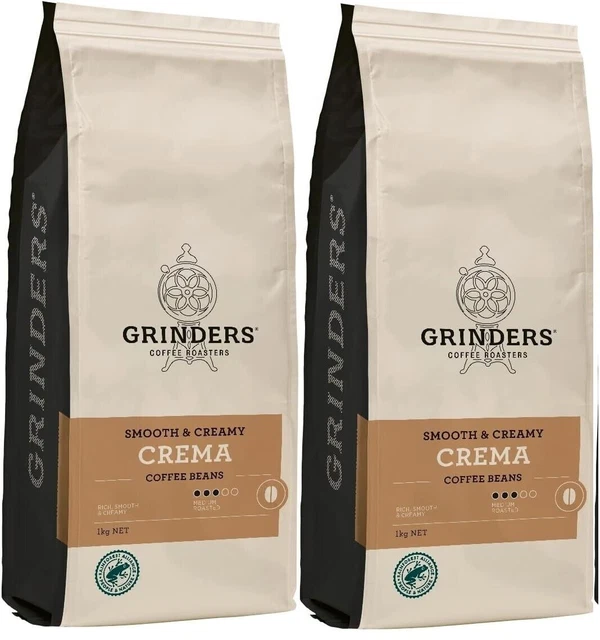 Grinders Coffee Crema Roasted Beans Made In Aus 100% Arabica - 1kg 2kg 5kg 10kg