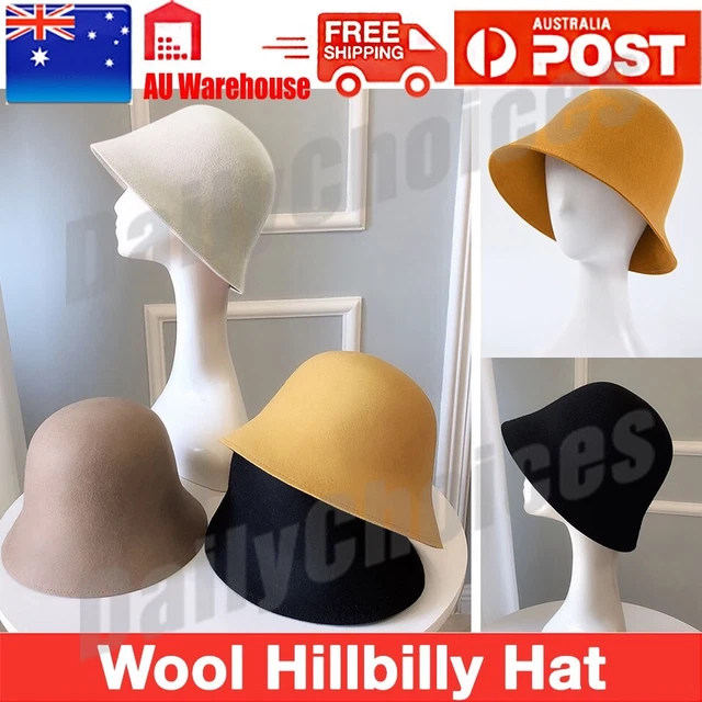 Hillbilly Natural Wool Felt Wide Brim Hat / Cone / Hood - Yobbo - Hipster AU