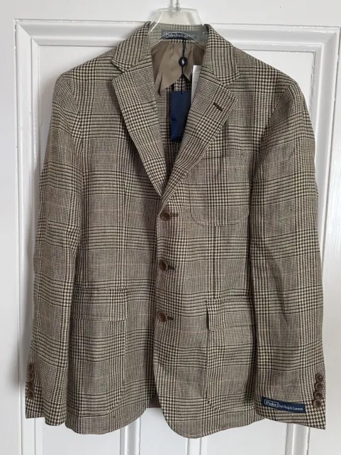 BNWT Polo Ralph Lauren 100% Linen Sport Jacket  U.K. 38 R PTP 19.5” Length 28”