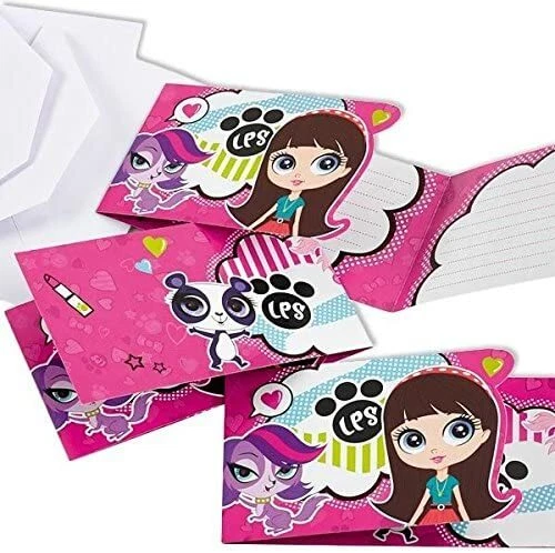 6 Cartons d'invitation avec enveloppes princesse 10 x 15 cm