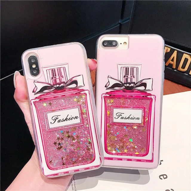 For OPPO VIVO Case Quicksand Glitter Perfume Bottle Hot Phone Cover Women Girl