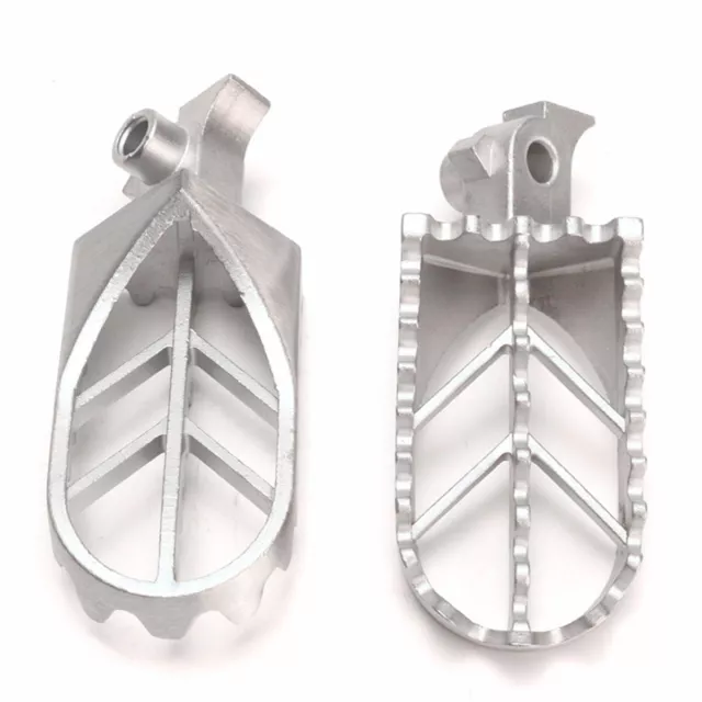 Footrest Front Foot Pegs Pedals Stainless Steel Silver For Motorcycle Motorcross