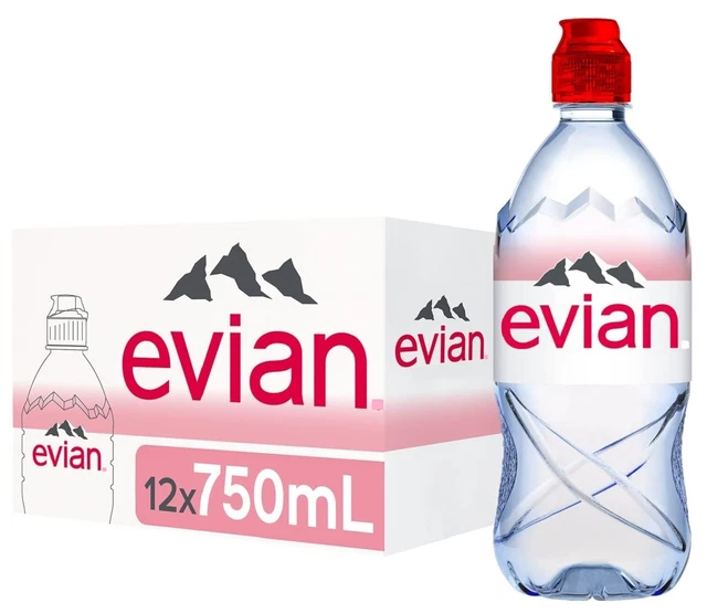 Evian Natural Mineral Water, 12 x 750ml