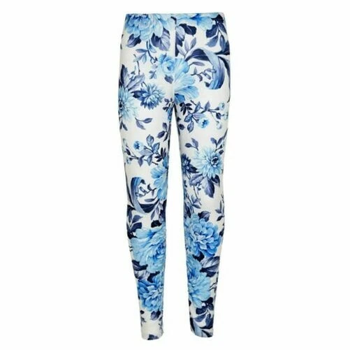 Bambine Legging Blu Stampa Floreale Elegante Moda Leggings New Età 7-13 Anni