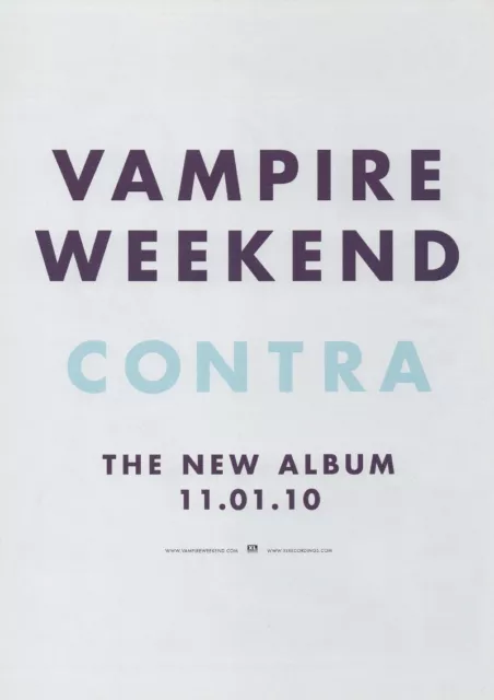 Vampire Weekend - Contra - Full Size Magazine Advert