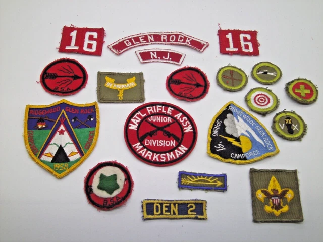 Vintage 18 Boy Scout Patches & Badges 1950’s | Glen Rock New Jersey