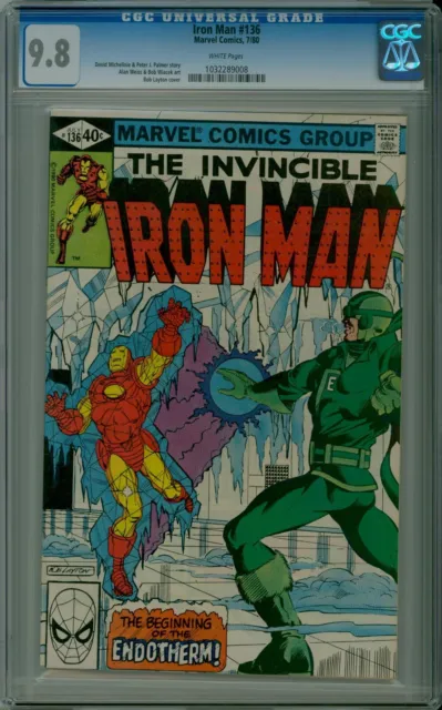 Iron Man #136 CGC 9.8 NM/MT near mint white pages Marvel comics 1032289008