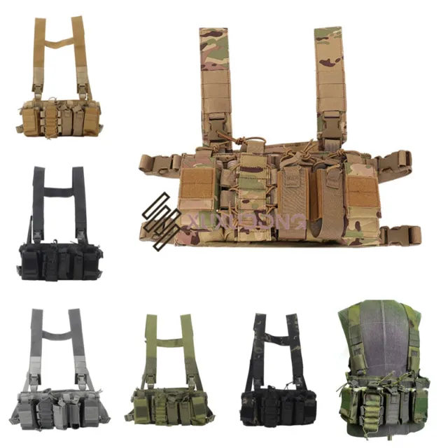 FUNCTIONAL OUTDOOR HUNTING MOLLE Tactical Chest Rigs Combat Vest Gear ...