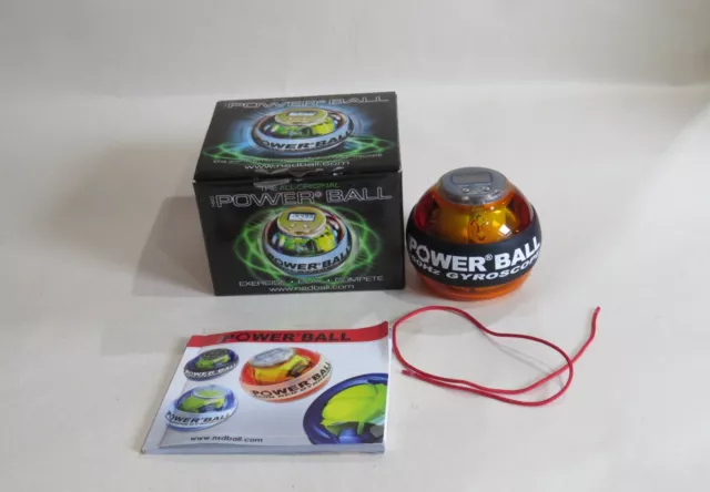 ORIGINAL NSD POWER BALL Neon Orange 250Hz Gyroscope Hand Exerciser with Display