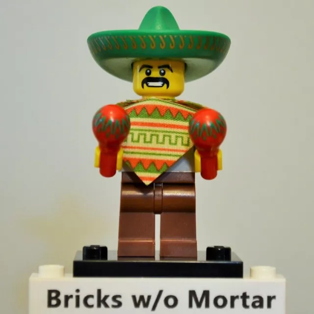 New Genuine LEGO Mariachi / Maraca Man Minifig with Two Maracas Series 2 8684