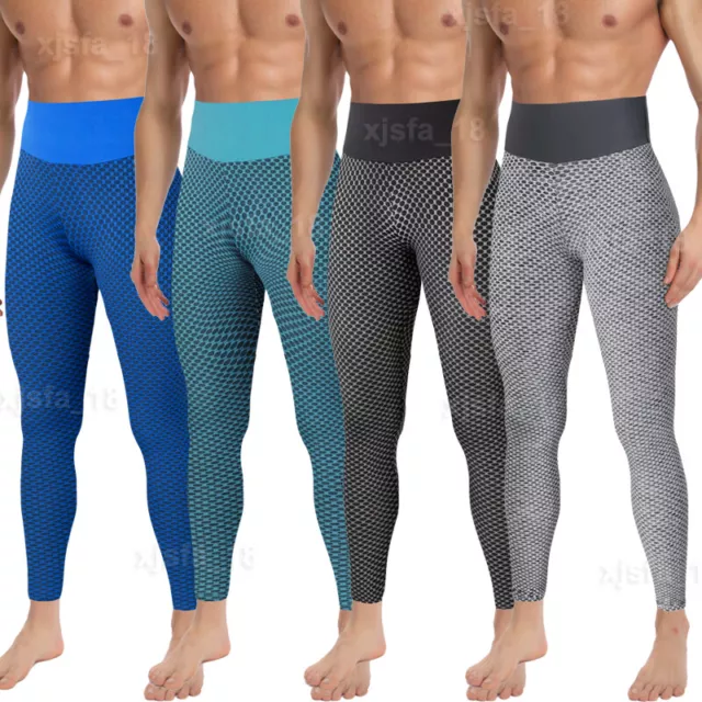 Men's Tiktok Leggings Sports Gym Compression Pants Butt Lift Fitness Yoga Jogger