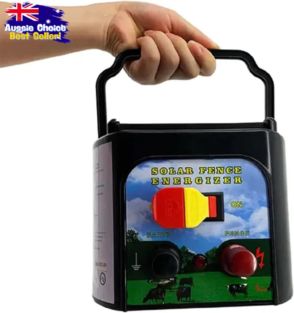 SOLAR ELECTRIC FENCE Energiser 0.1J 2000M Poly Wire Tape Insulator Kit