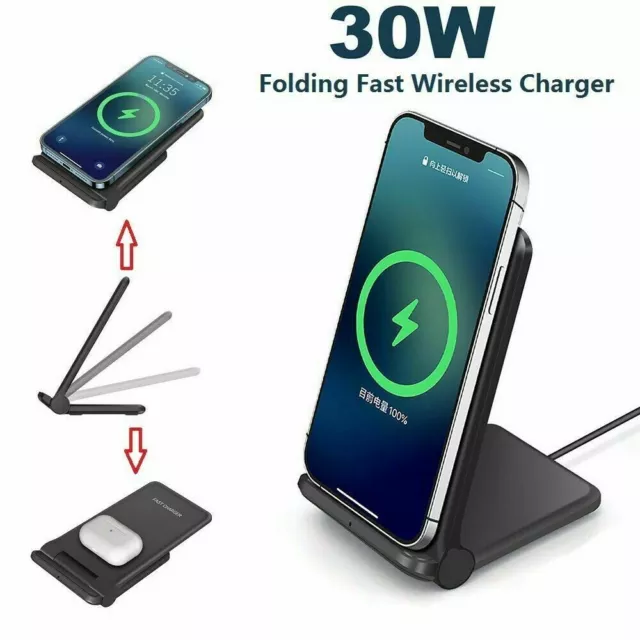 30W Wireless Charger Induktionsladegerät Ladestation Für Apple iPhone 13 14 15