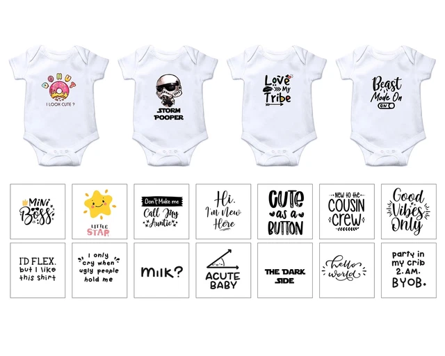 EKOI Hierro sobre Bebé Transferencias para Baby Shower - Lindos Apliques Calcomanías Parches Divertido