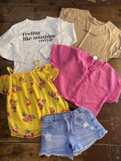 Girls bundle age 11-12 years Zara tops T-shirts denim shorts Abercrombie