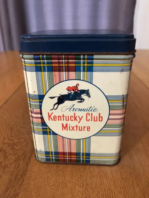 Vintage Kentucky Club Tobacco Tin 7 Oz Empty Man Cave Home Bar Decor