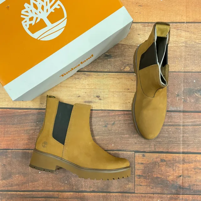 Timberland Women's Carnaby Cool  Wheat Nubuck Chelsea Boots A5VQM