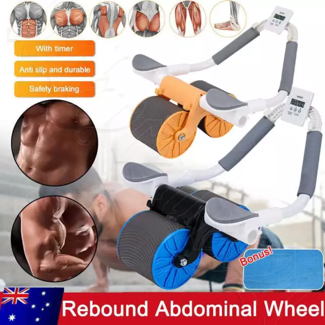 Automatic Rebound Abdominal Wheel Ab Roller Wheel with Elbow Support Roller ABS