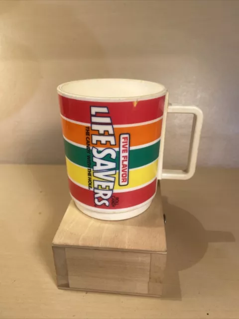Vintage Life Savers Candy Cup Mug * Plastic Made In USA Lifesavers