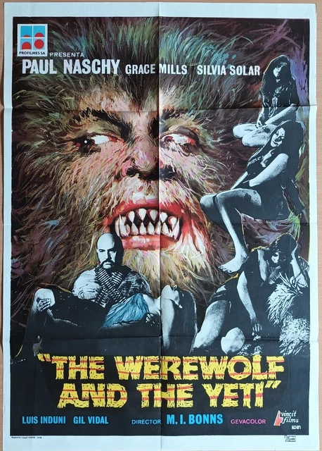 Spanish Werewolf THE WEREWOLF AND the Yeti ORIGINAL Spanish 1977 POSTER Paul Naschy ...