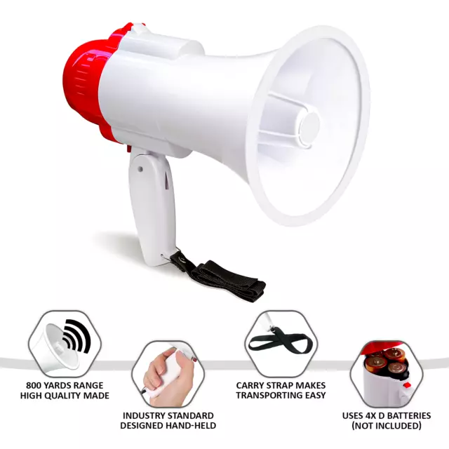 New Portable Speaker Megaphone Strap Pistol Grip Loud Speaker And Record Play 3