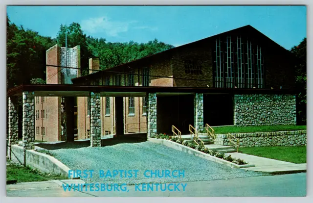 c1960s First Batptist Chruch Whitesburg Kentucky Vintage Postcard