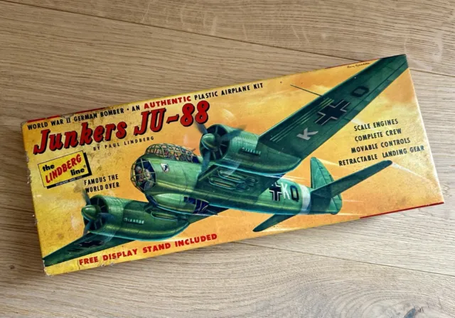 Junkers JU 88 * Lindberg Modellbausatz * Vintage * 1960er Jahre * USA