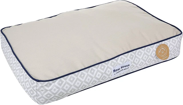 Now House for Pets by Jonathan Adler Grey Diamond Cushion Dog Bed, Medium Medium
