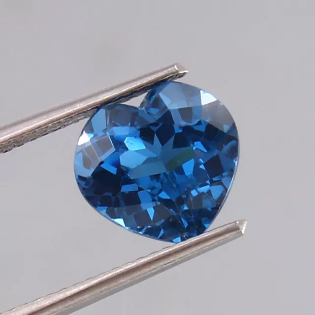 Natural Flawless Brazil Blue Tourmaline Heart Loose Cut AAA+ Gemstone 4.75 Ct