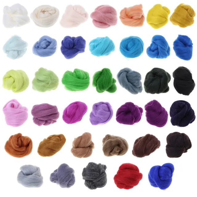 Wool Spinning Felting Fiber 10g Colorful Wool Yarn Roving DIY Crafts Accessory