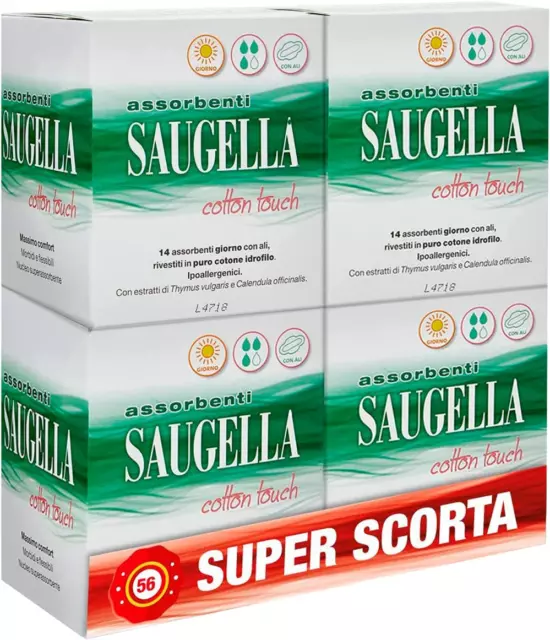 Saugella Cotton Touch Assorbenti Esterni Giorno Ad Azione Antiodore...